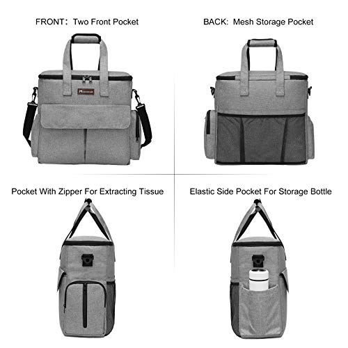 Modoker Dog Travel Bag, Weekend Pet Travel Set for Dog and Cat, Airline Approved Tote Organizer with Multi-Function Pockets (Grey)