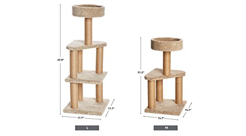 Medium Cat Condo Activity Tree Tower with Scratching Post Toy (16 x 16 x 31 Inches)