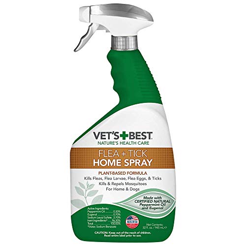 Vet's Best Flea and Tick Home Spray | Flea Treatment for Dogs and Home | 32 Ounces