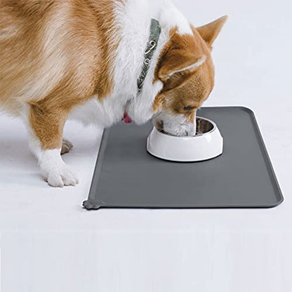 AUDWUD Silicone Waterproof Dog Cat Pet Feeding Mats, Anti-Slip