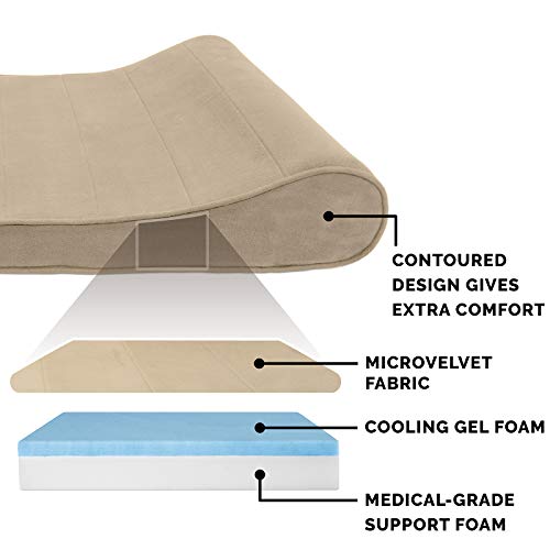 Furhaven Pet Dog Bed - Cooling Gel Foam with Removable Cover for Dogs and Cats