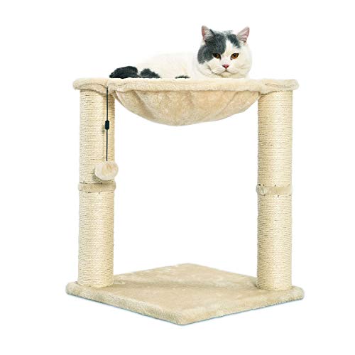 Cat Condo Tree Tower With Hammock Bed And Scratching Post (16 x 20 x 16 Inches)