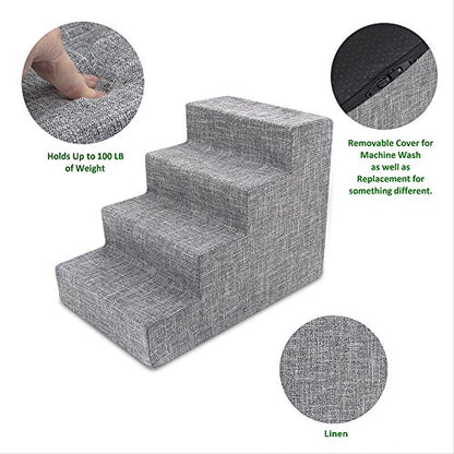 Pet Steps/Stairs with CertiPUR-US Certified Foam for Dogs & Cats