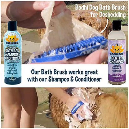 Bodhi Dog Pet Shampoo Brush | Soothing Massage Rubber Bristles Curry Comb for Washing Dogs & Cats