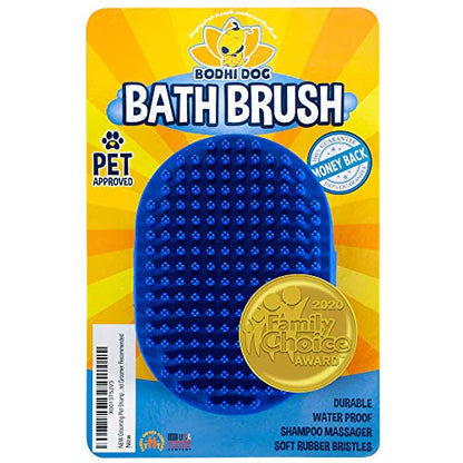 Bodhi Dog Pet Shampoo Brush | Soothing Massage Rubber Bristles Curry Comb for Washing Dogs & Cats